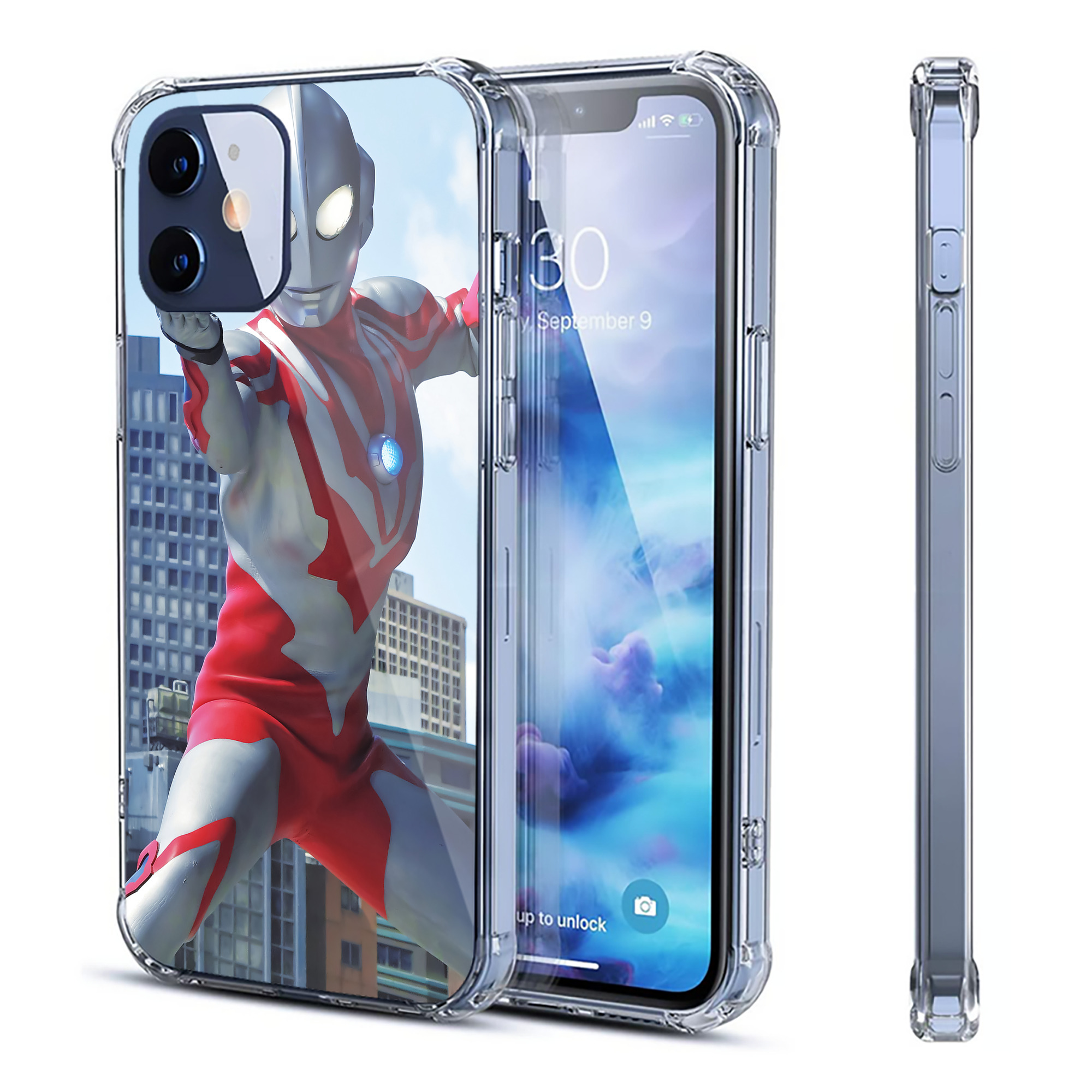 （画像用） ウルトラマン Ultraman 【iPhone 12シリーズ対応】透明スマホケース（クリアソフトケース）